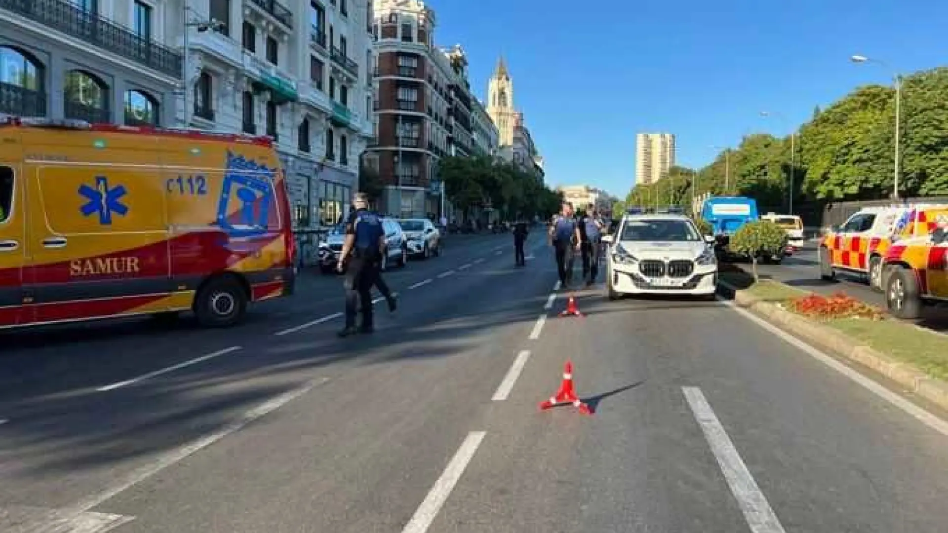 Tres heridos en un atropello múltiple en la Puerta de Alcalá en Madrid