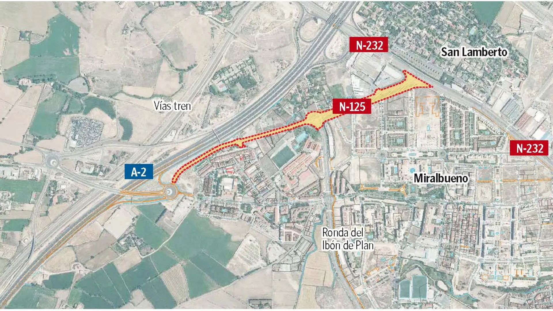 El Estado cederá a Zaragoza un tramo de la N 125 en Miralbueno tras