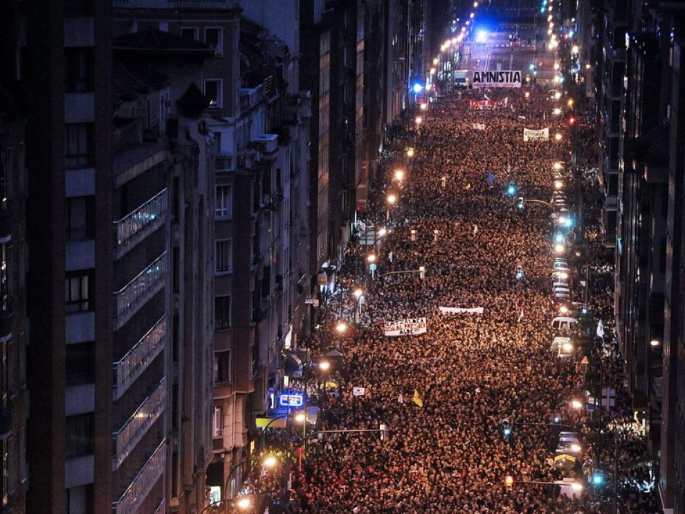 Multitudinaria Marcha En Bilbao En Favor De Los Presos De ETA