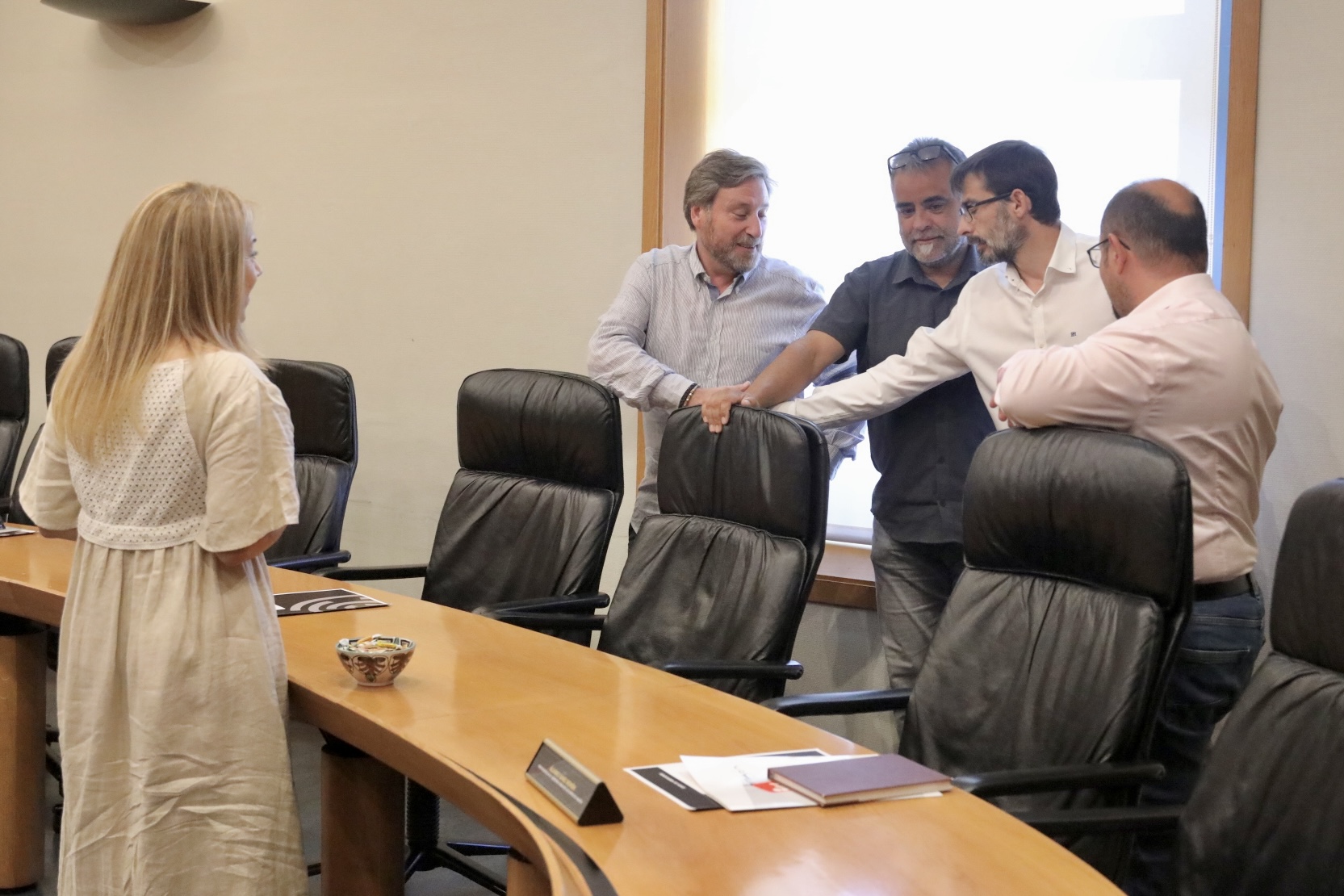 Fotos de la reunión de la Junta de Portavoces en las Cortes de Aragón