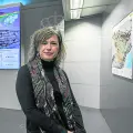 La presidenta de la CHE, María Dolores Pascual, en la sala del Sistema Automático de Información Hidrológica (SAIH), el martes.