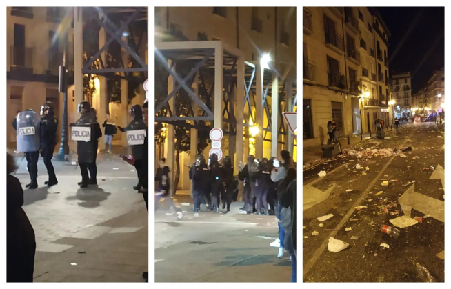 Imágenes de los incidentes de esta madrugada