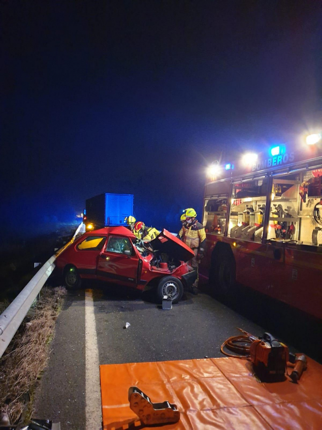 Estado en el que ha quedado el vehículo tras el accidente ocurrido este jueves en Graus