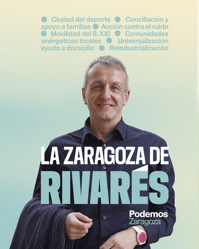 Fernando Rivarés en el cartel de la campaña 'La Zaragoza de Rivarés'