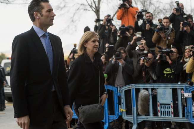 La Infanta Cristina y su marido Iñaki Urdangarín a su llegada a la Audiencia de Palma, que ha retomado hoy el juicio del Caso Nóos