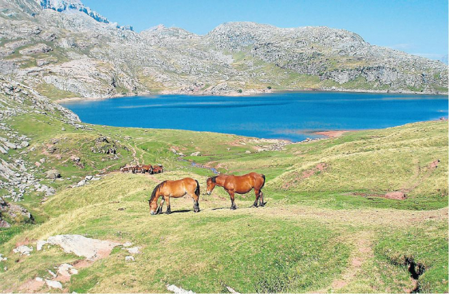 Una imagen idílica del ibón de Estanés, uno de los más bonitos del Pirineo aragonés.
