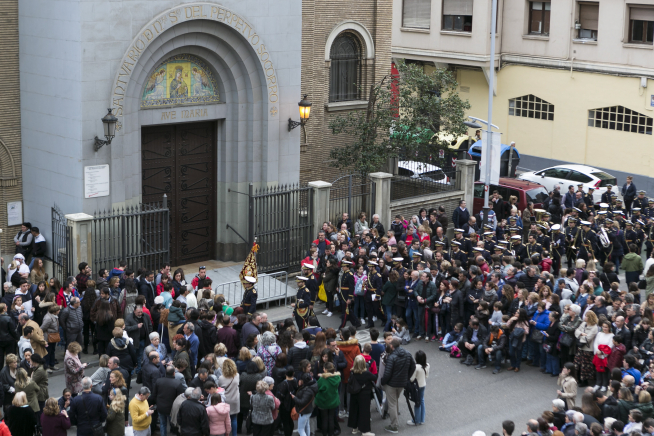 Procesión de la Eucaristía este Jueves Santo en Zaragoza.