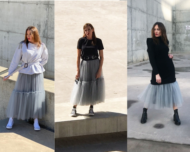 Ana Plaza muestra cómo convertir una falda de tul larga en tres looks