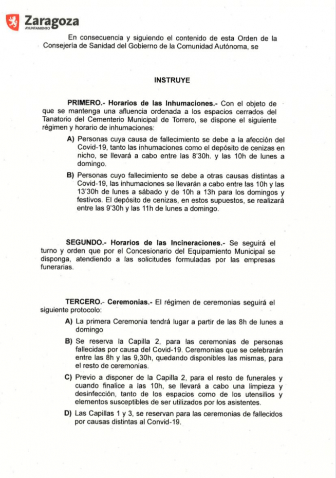 Aforos Fase 2 estricta en Zaragoza