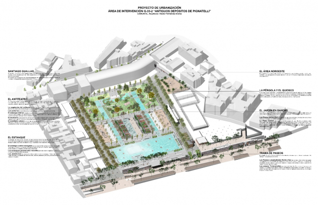 El proyecto de urbanización del parque Pignatelli.