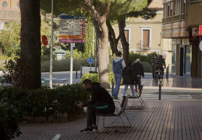 Las calles de La Almunia, ayer horas después de anunciarse el confinamiento perimetral