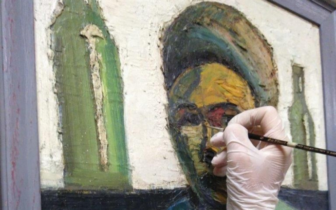 Restauración del retrato de Hantón
