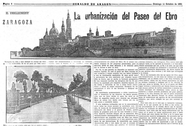 Artículo de José Valenzuela la Rosa, director de HERALDO, en el ejemplar del 11 de octubre de 1931