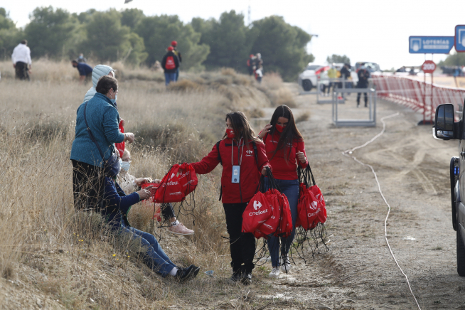 Ambiente en Ejea de los Caballeros, escenario del final de la cuarta etapa de la Vuelta a España