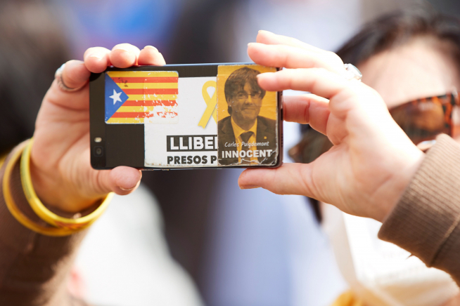 Concentración independentista por las detenciones por desvío de fondos
