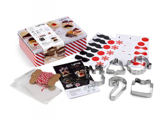 El kit de hacer galletas de Navidad.