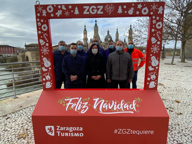 Photocall instalado en el balcón de San Lázaro.