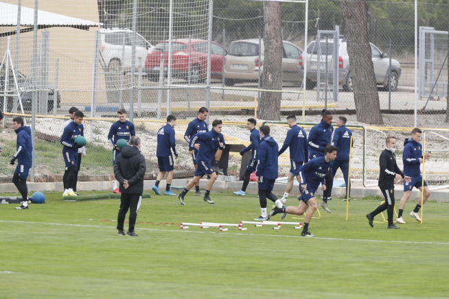 Entrenamiento del Real Zaragoza en la Ciudad Deportiva