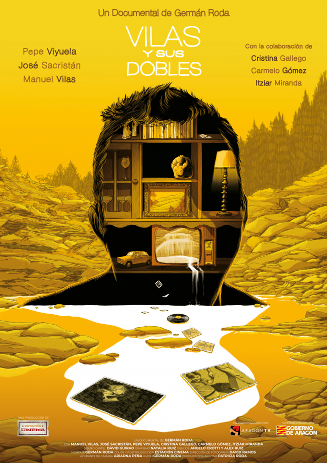 Cartel del documental 'Vilas y sus dobles' realizado por el ilustrador zaragozano David Guirao