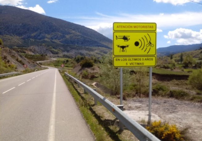 Este tramo de la HU-V-9601, entre los puntos kilométricos 3,400 y 6,900, es uno de los que más riesgo presenta para los motoristas en Huesca.