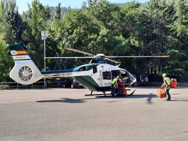 Helicóptero que ha participado en las labores de búsqueda.