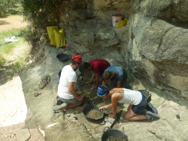 Trabajos en el yacimiento de Arba de Biel.