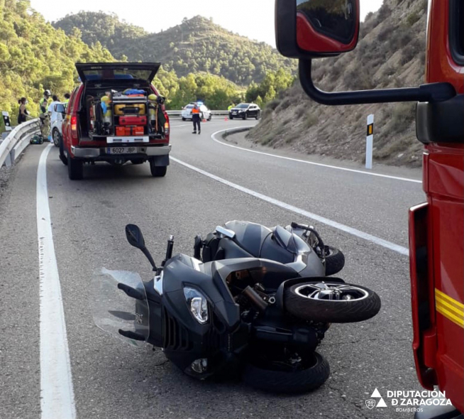 La moto ha volcado en la N-211