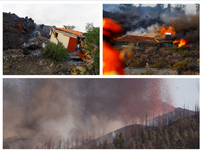 Imágenes del volcán de Cumbre Vieja