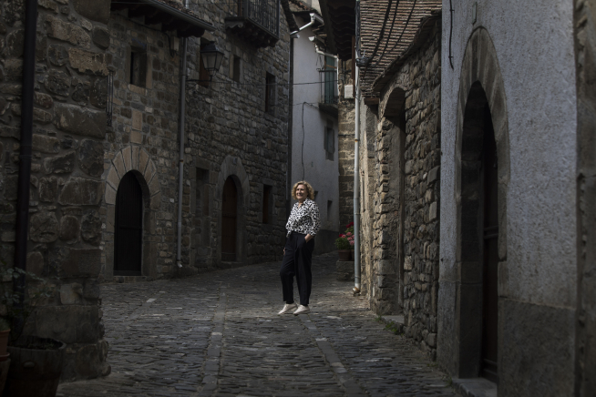 Antonia, en el barrio Bajo de Ansó.