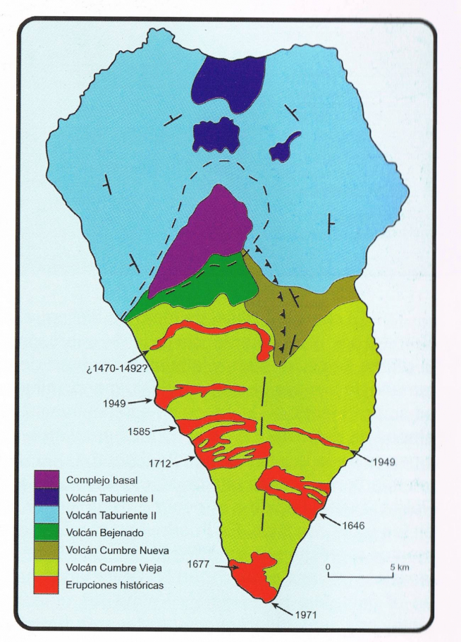 Mapa volcánico de La Palma