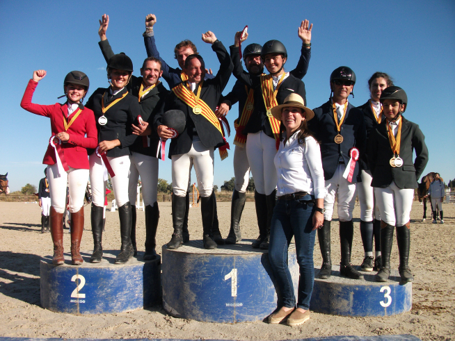 Podium de la categoría de equipos del Campeonato de Aragón.