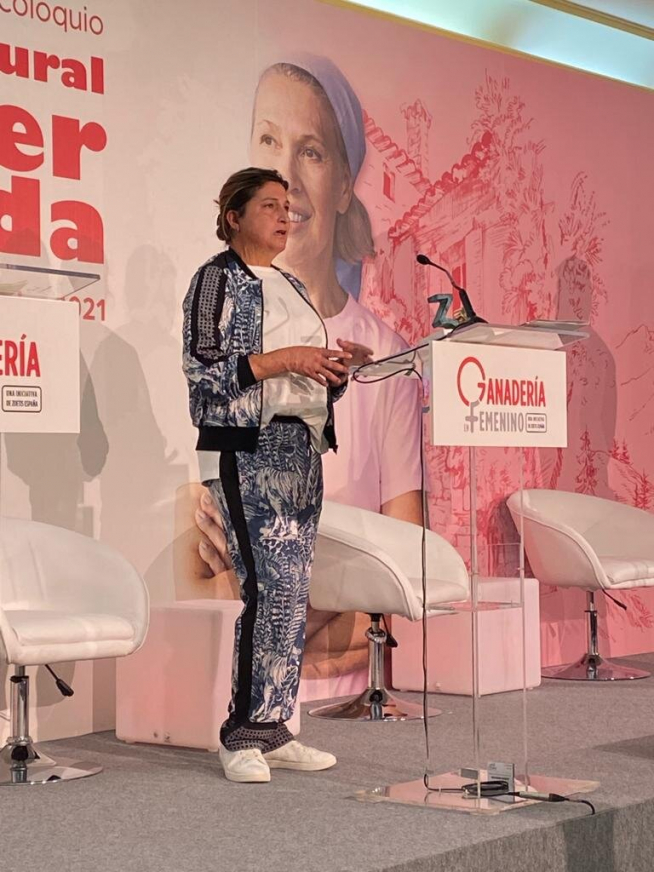 Inmaculada Sarasa, durante la entrega del premio Ganadería en Femenino de Zoetis.
