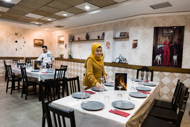 El comedor de El Castillo de Alepo es muy amplio.