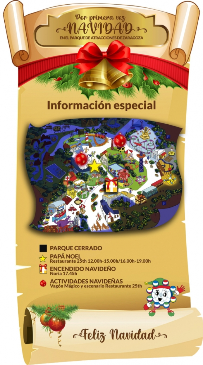 Información especial para la apertura de Navidad del Parque de Atracciones de Zaragoza.