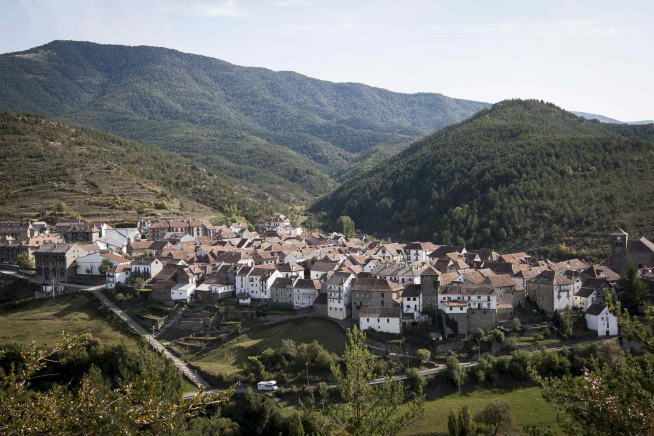 Vista de la localidad de Ansó.