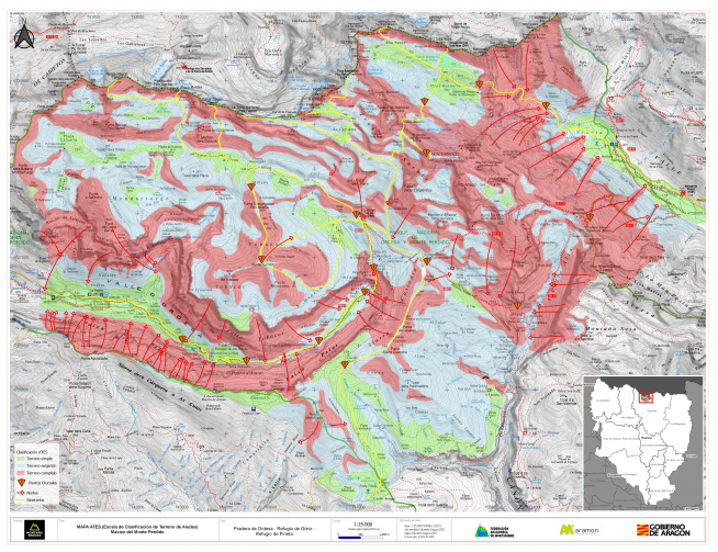 Mapa Ates de Monte Perdido-Ordesa.
