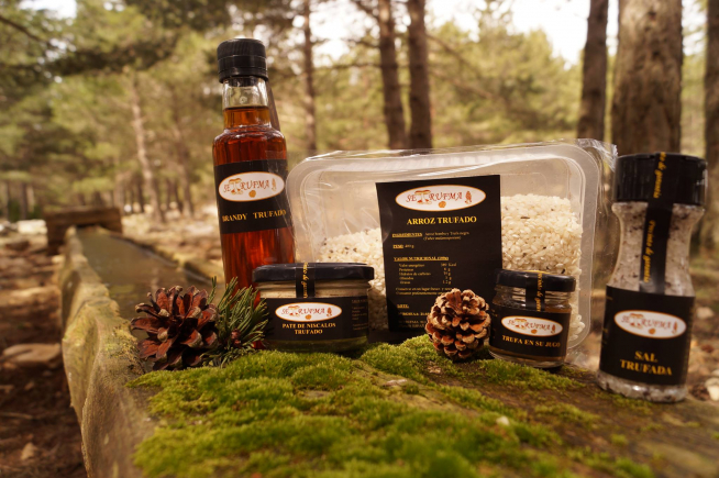 Algunos de los productos con setas y trufas de Setrufma.