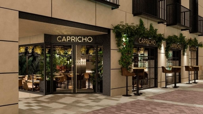 Proyección de la futura fachada e interior del bar Capricho, en El Tubo.
