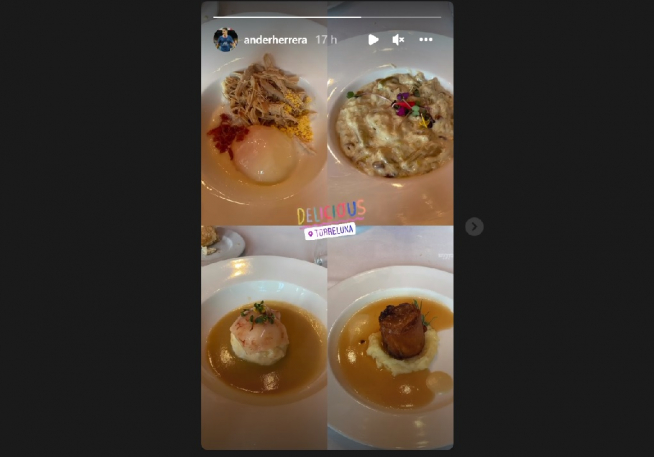 Ander Herrera, en restaurante Torreluna.