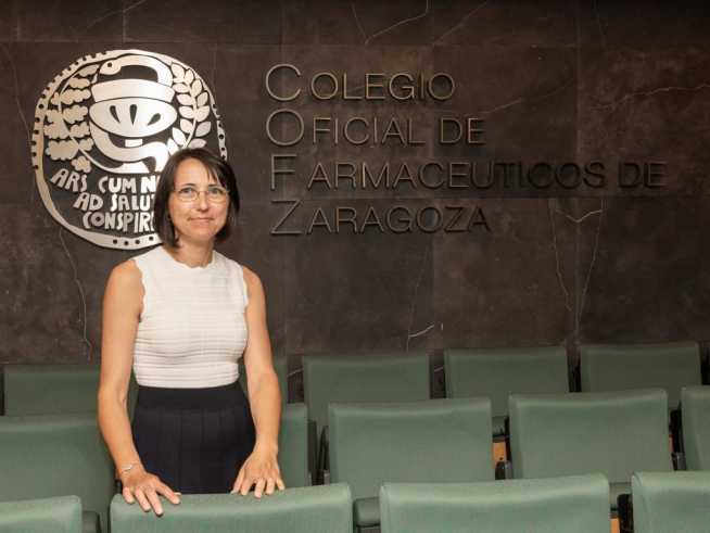 Rosa Morillo, vocal del Colegio de Farmacéuticos de Zaragoza y farmacéutica en Alcalá de Ebro.