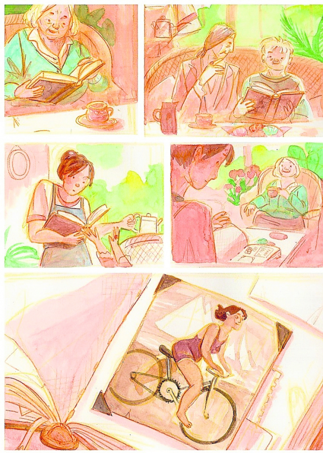 Una de las páginas del cómic de Clara de Frutos sobre Concha Méndez y 'Las sinsombrero'.
