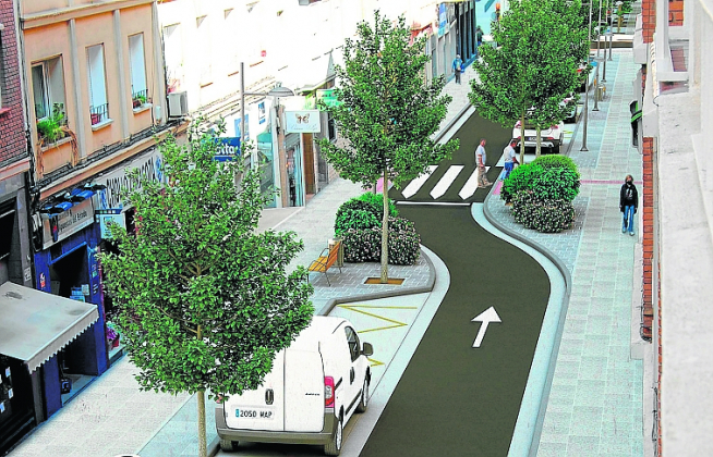 Recreación de la reforma de la calle de Félix Latassa.