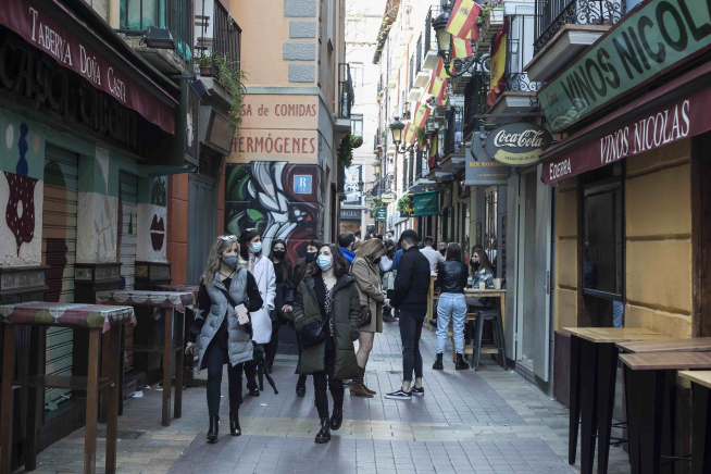 Zona de bares de El Tubo en Zaragoza.