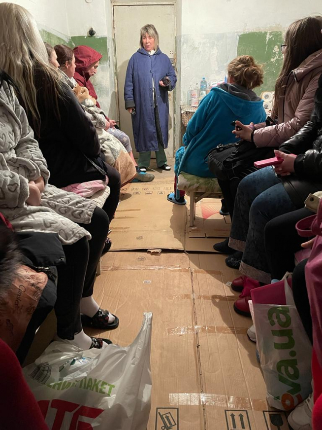 Valeria Syrotova tomó esta fotografía a finales del pasado febrero en el sótano de la maternidad de Kirovograd en el que se refugiaban cuando sonaban las sirenas