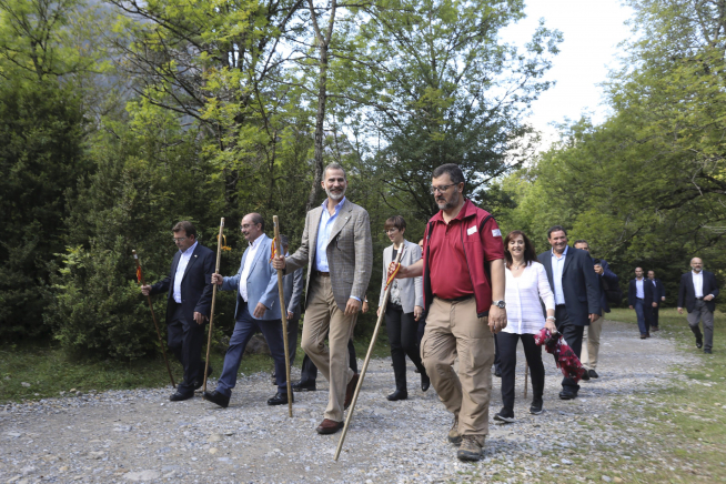 Visita de Felipe VI a Ordesa para conmemorar el centenario del Parque Nacional.