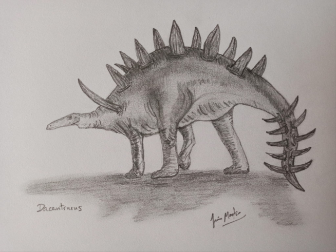 Ilustración de un dacentrurus, el dinosaurio acorazado que dejó su huella en Villanueva de Huerva.