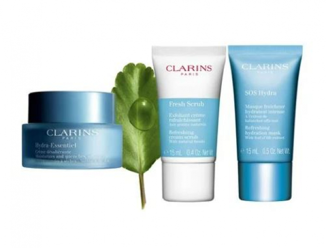 Así es el set hidratante de Clarins.