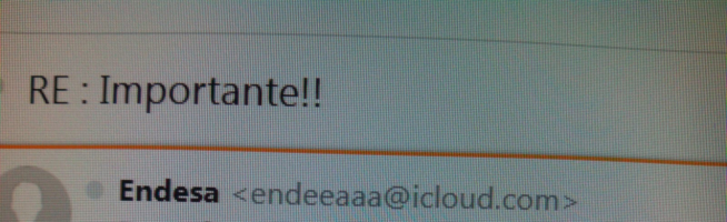 En el asunto del mail del mail en nombre de Endesa pone Importante
