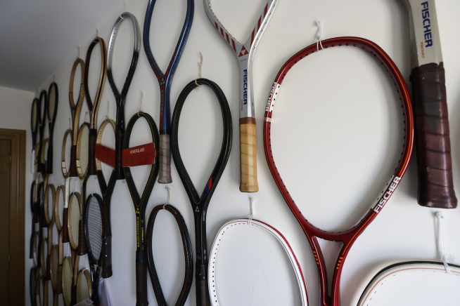 Zona de las raquetas Fischer en la colección de Burges.