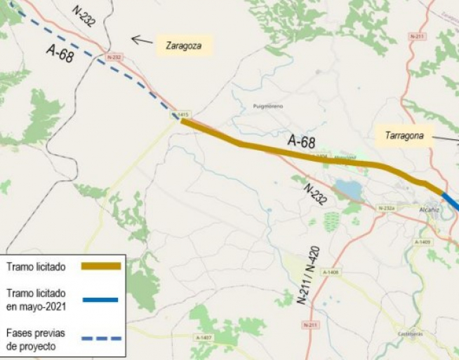 Proyecto del tramo de la Autovía A-68 entre Alcañiz y El Regallo